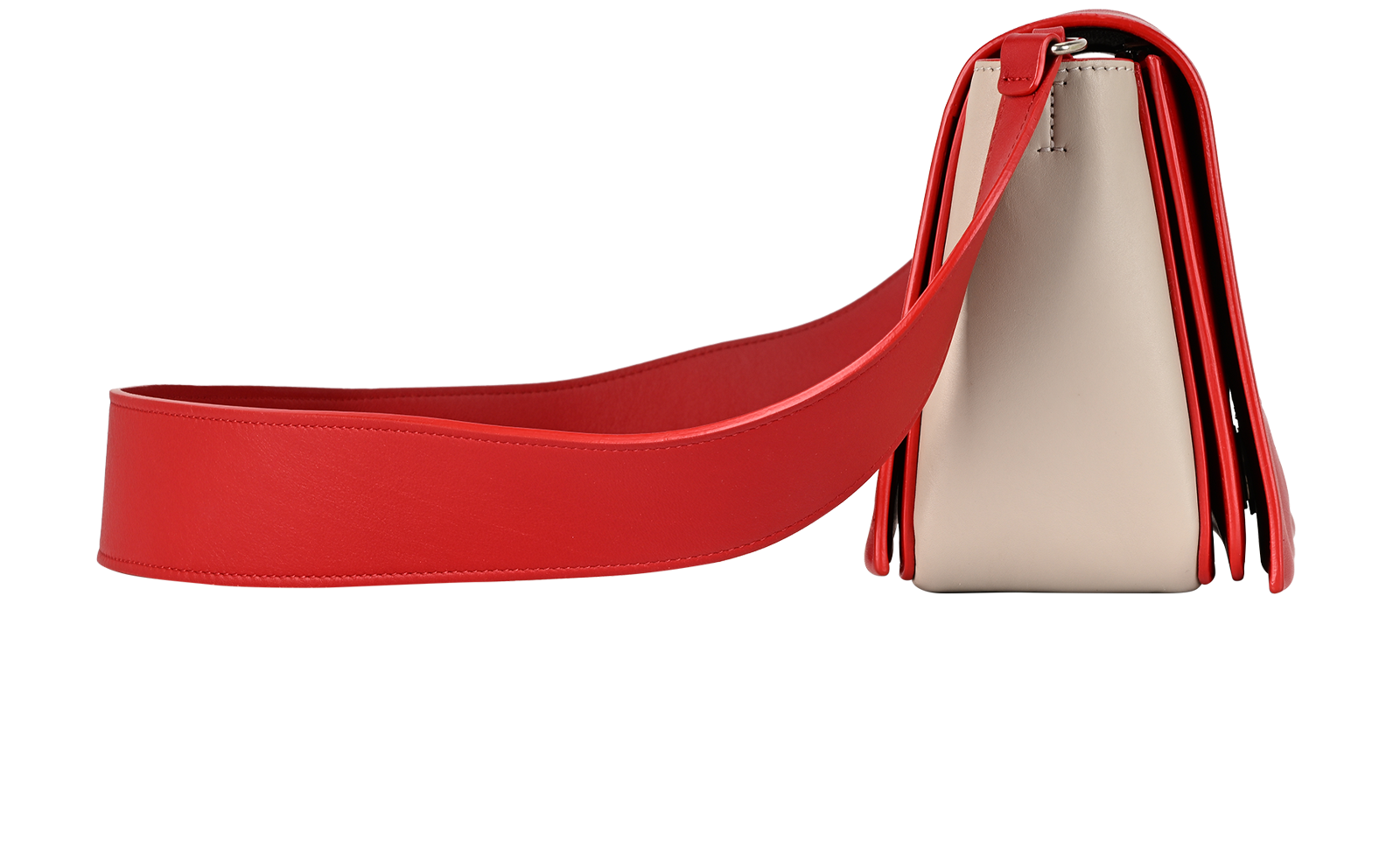Medium Frame, &pound;430, Handbags, Grey/Red, Leather, Side view